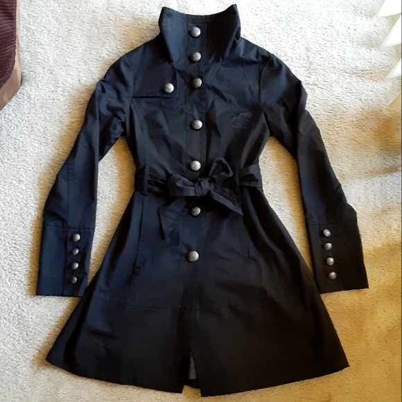 Black Rivet Jackets & Blazers - Victorian Steampunk Trench